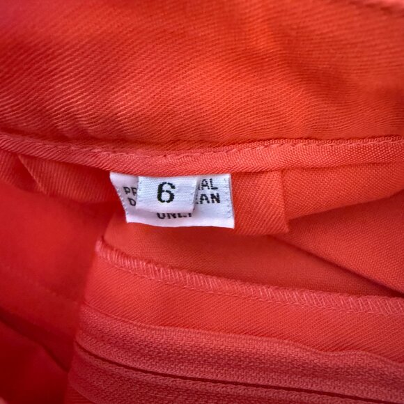 E.R. Gerard New York Orange/Tangerine Suit with Pleated Skirt Sz 6 - Picture 11 of 15